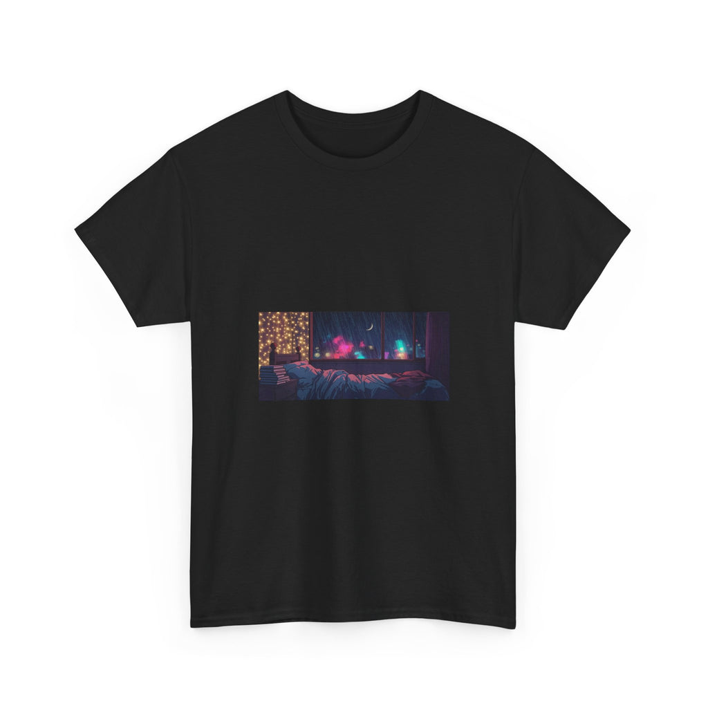 Aesthetic Night Window Tee – Cozy Nightcore Bedroom Graphic T-Shirt