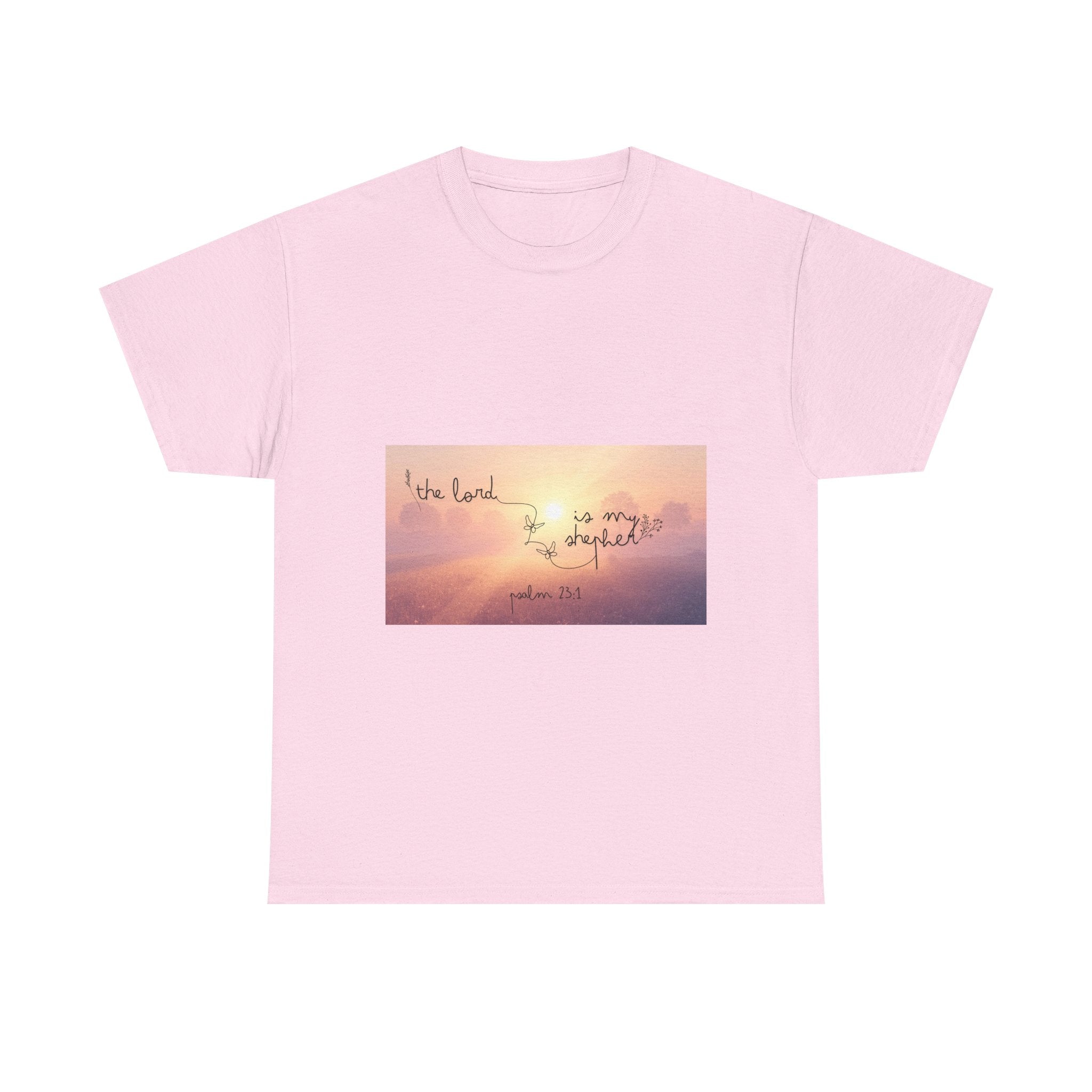 Faith T-Shirt - "The Lord is my Shepherd" Sunset Graphic Tee
