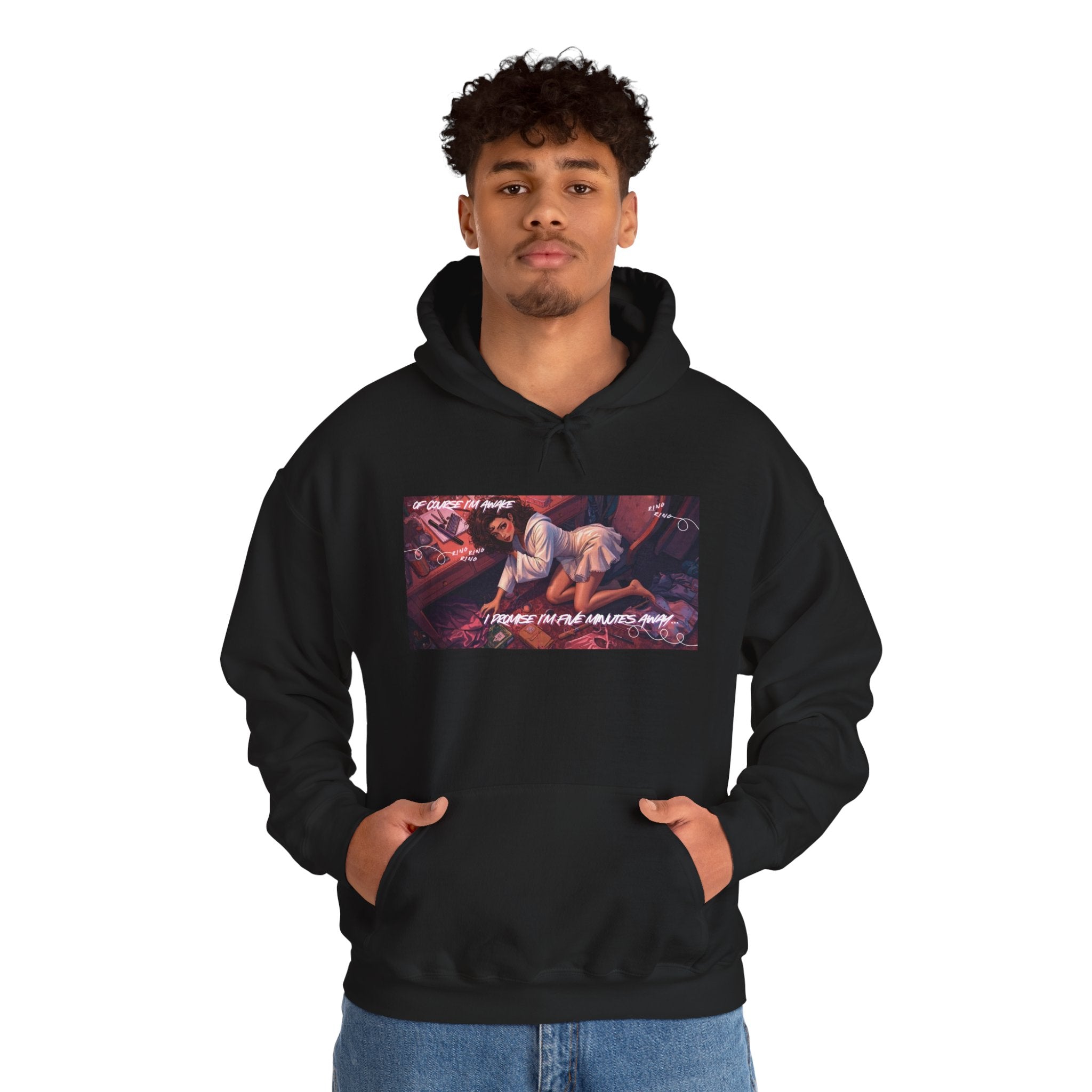 Popular Girl Getting Ready at Her Makeup Vanity - Cozy Night In Hoodie – Retro City Aesthetic Vibes Graphic Hoodie - Comics Style