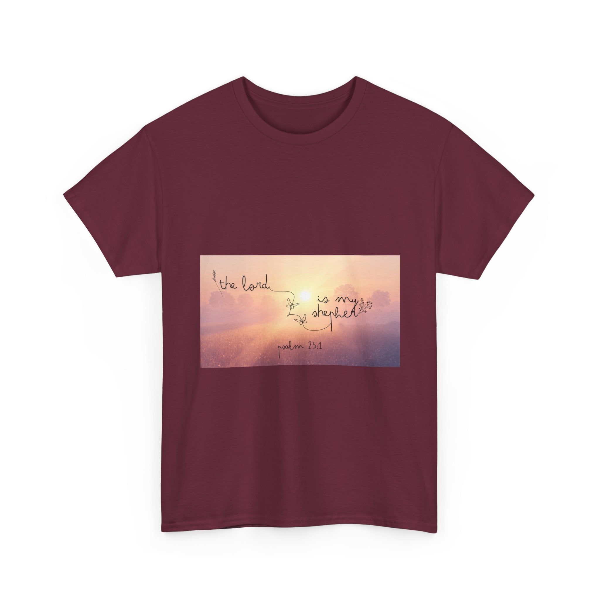 Faith T-Shirt - "The Lord is my Shepherd" Sunset Graphic Tee
