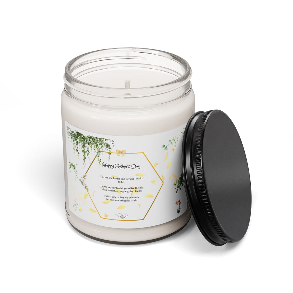 Happy Mother's Day Scented Soy Candle 9oz — Floral & Fresh Gift Jar (Golden Edition)