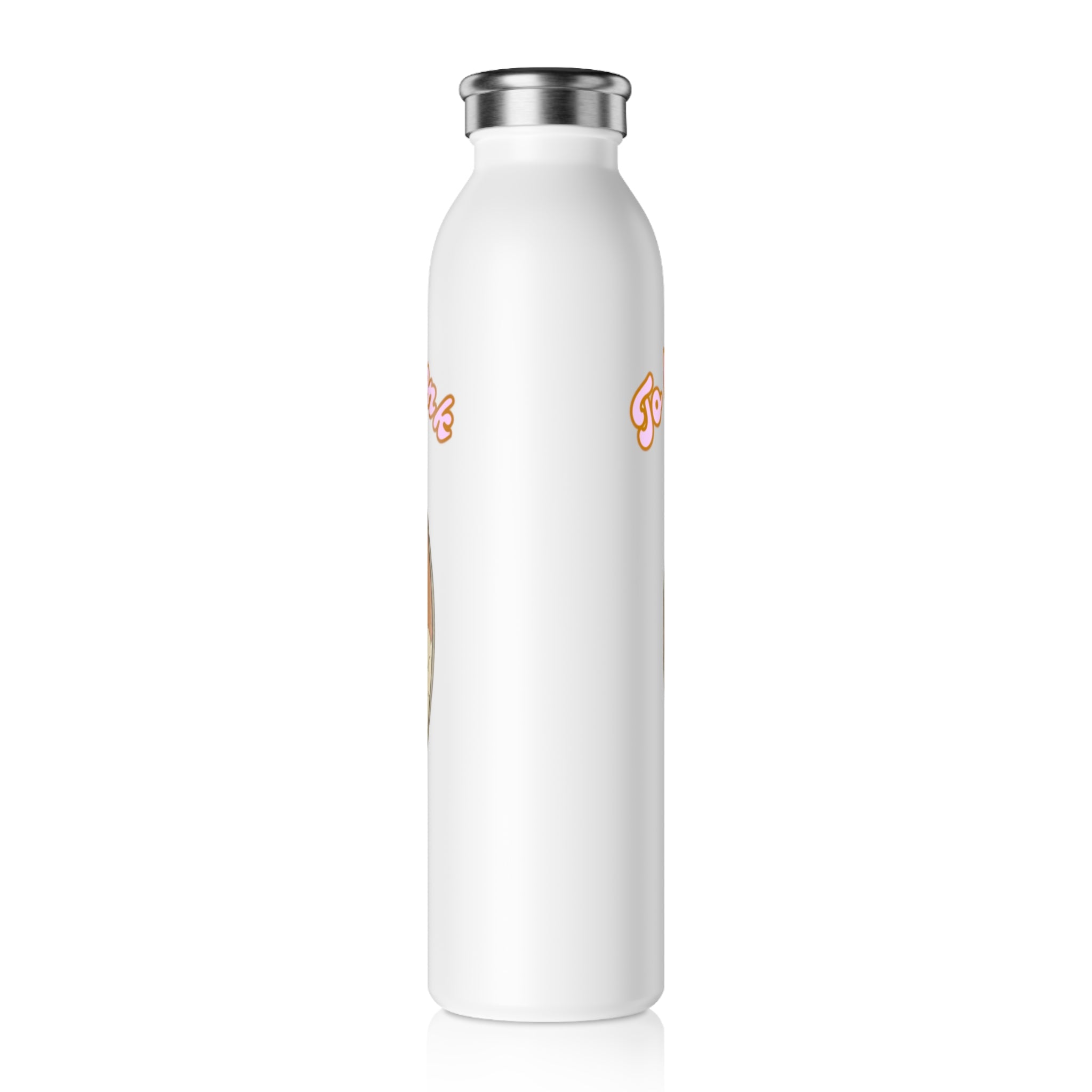 Slim Water Bottle — Vintage Rainbow Duck "To Quack or Not to Quack" Stainless Steel Bottle