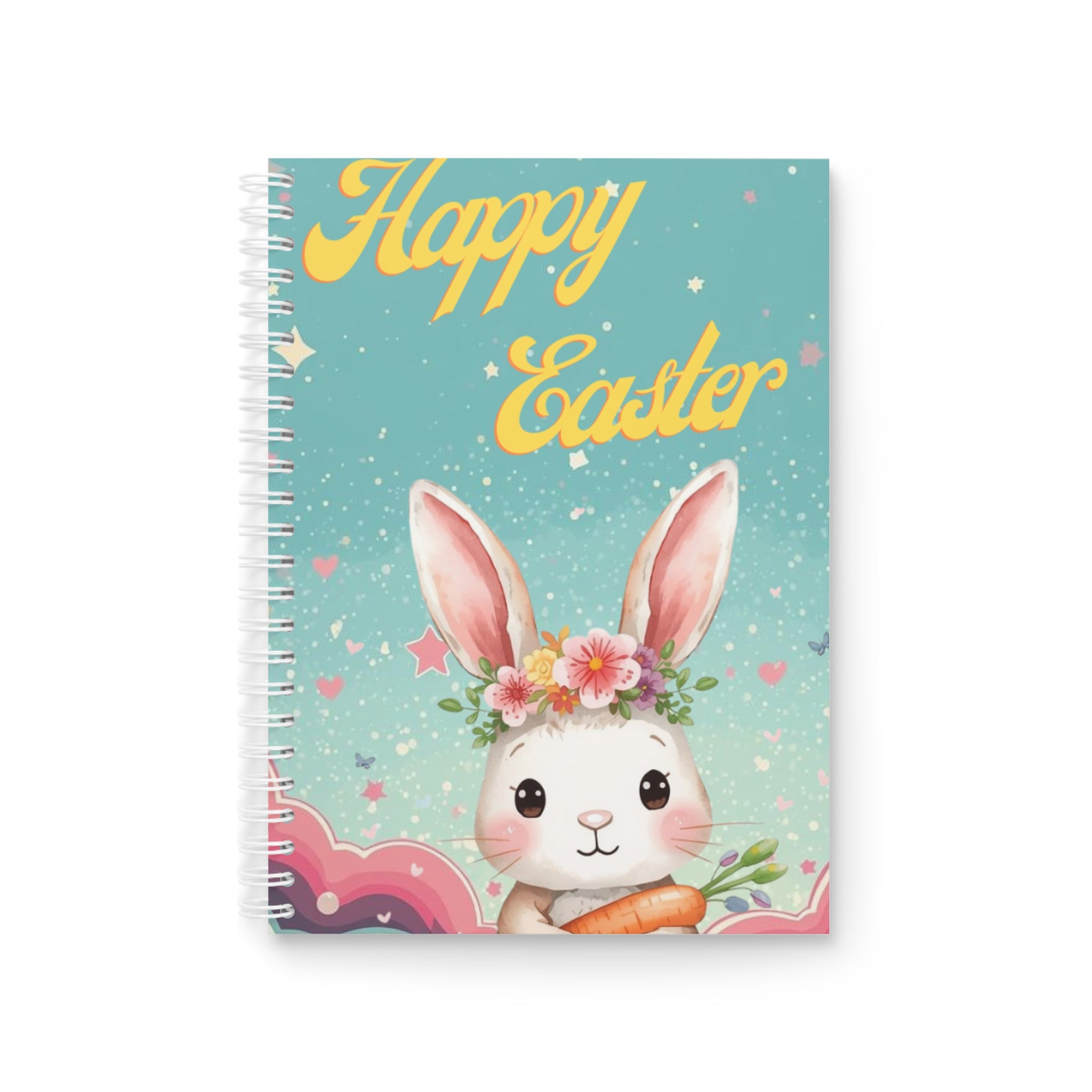 Happy Easter Bunny Spiral Notebook – Cute Spring Journal for Grandma, Mom, Aunt, Kids & Gifts