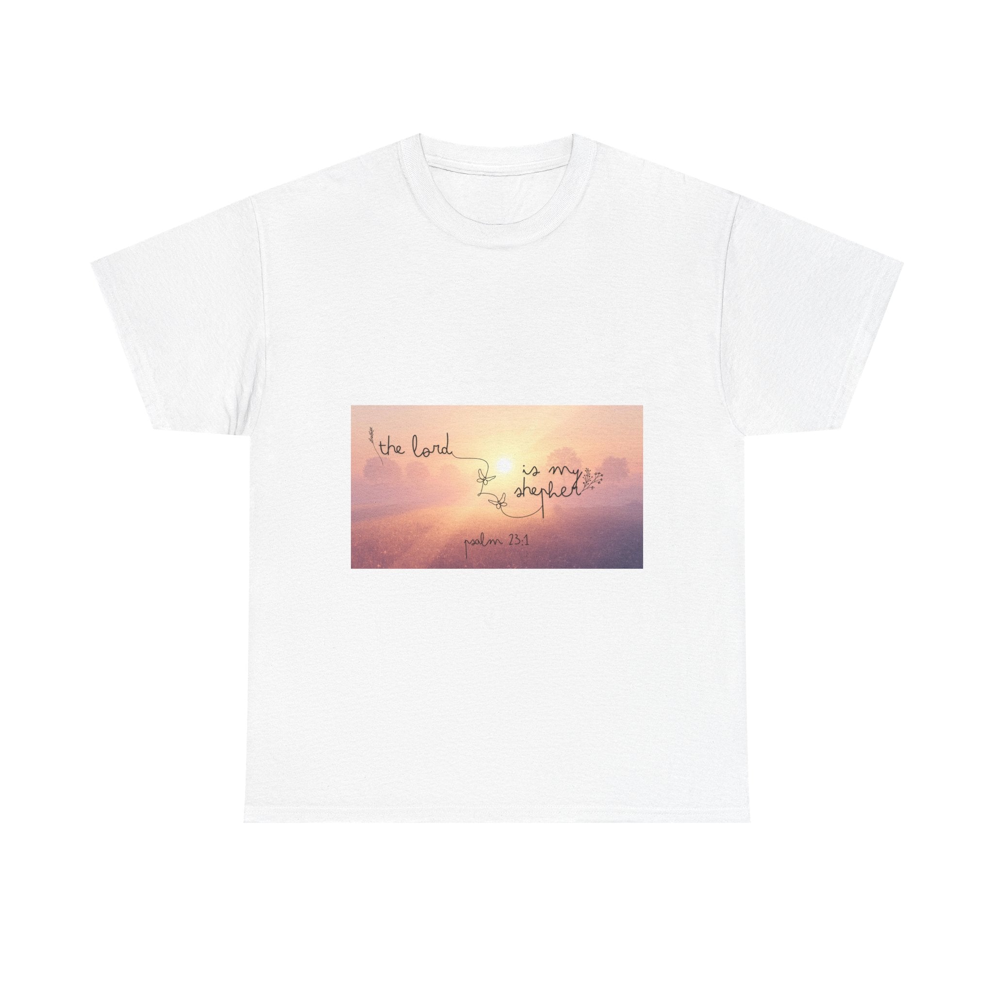 Faith T-Shirt - "The Lord is my Shepherd" Sunset Graphic Tee