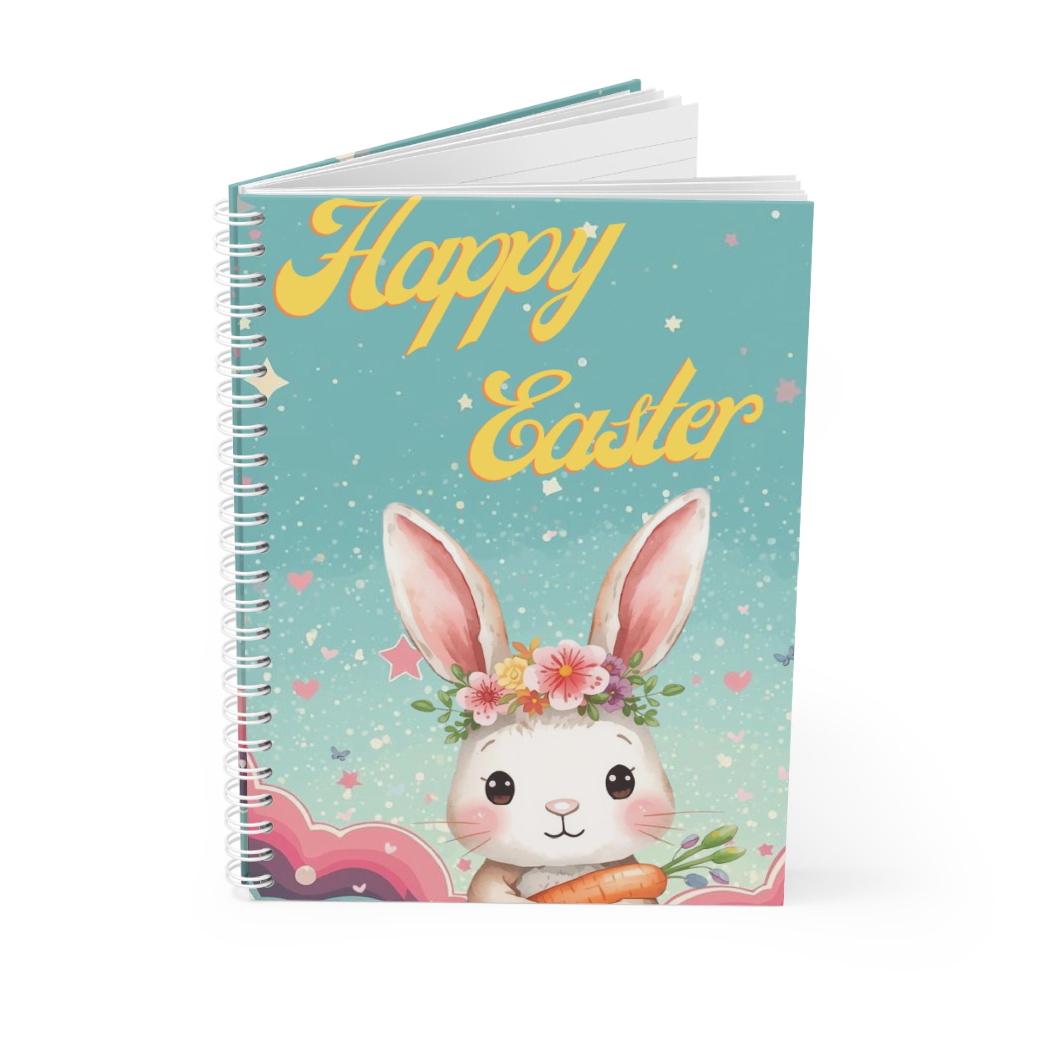Happy Easter Bunny Spiral Notebook – Cute Spring Journal for Grandma, Mom, Aunt, Kids & Gifts