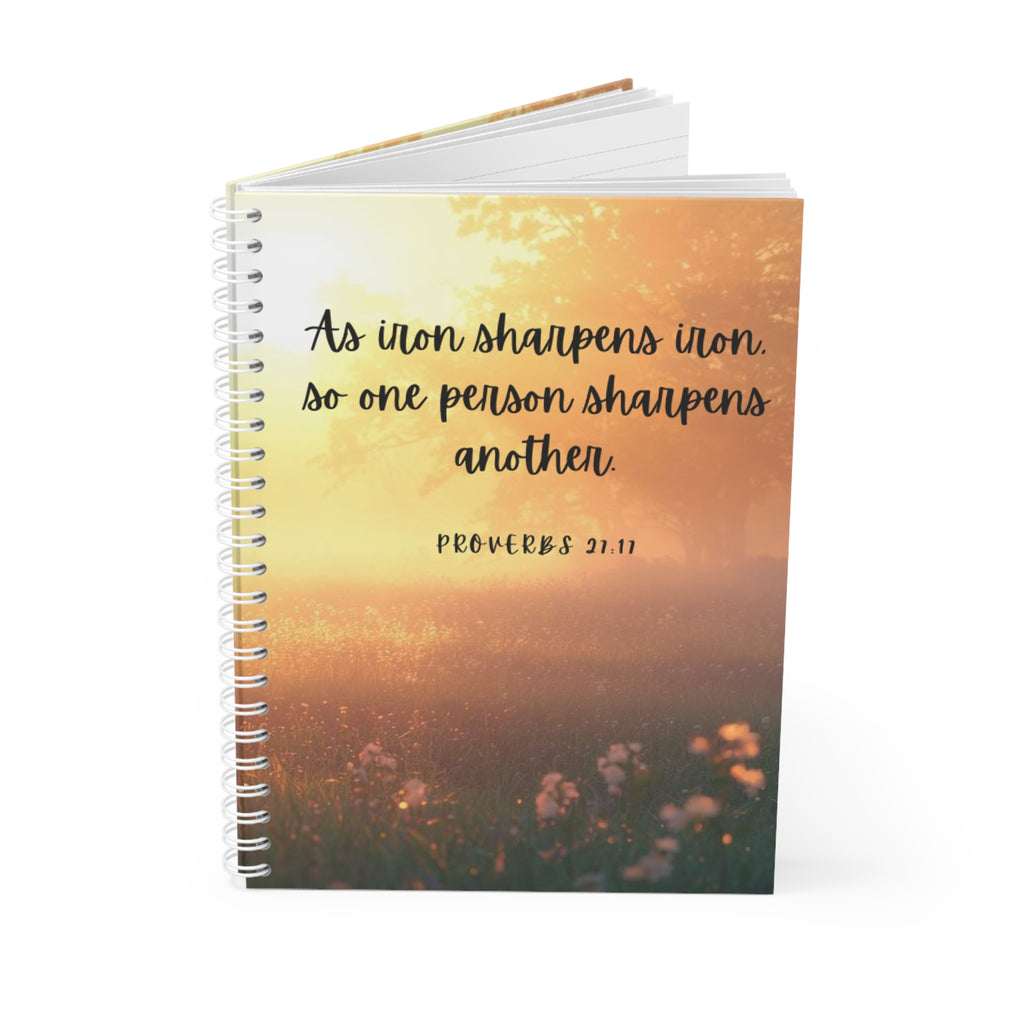 Spiral Notebook — "As Iron Sharpens Iron" Inspirational Journal