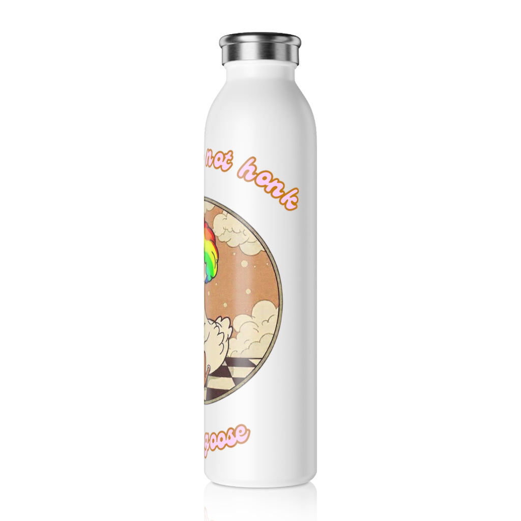 Slim Water Bottle — Vintage Rainbow Duck "To Quack or Not to Quack" Stainless Steel Bottle