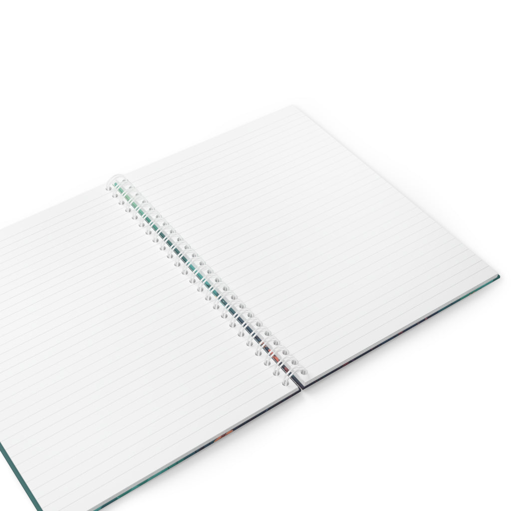 Spiral Notebook — 'Notes: Tell Your Story' Teal Stars and Feather Dream Journal