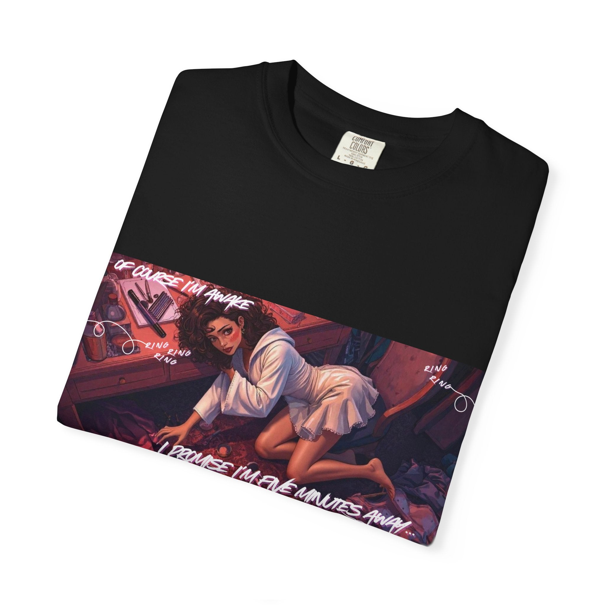 Popular Girl Getting Ready at Her Makeup Vanity - Cozy Night In Hoodie – Retro City Aesthetic Vibes Graphic Hoodie - Comics Style - Anime Noir Graphic T-Shirt