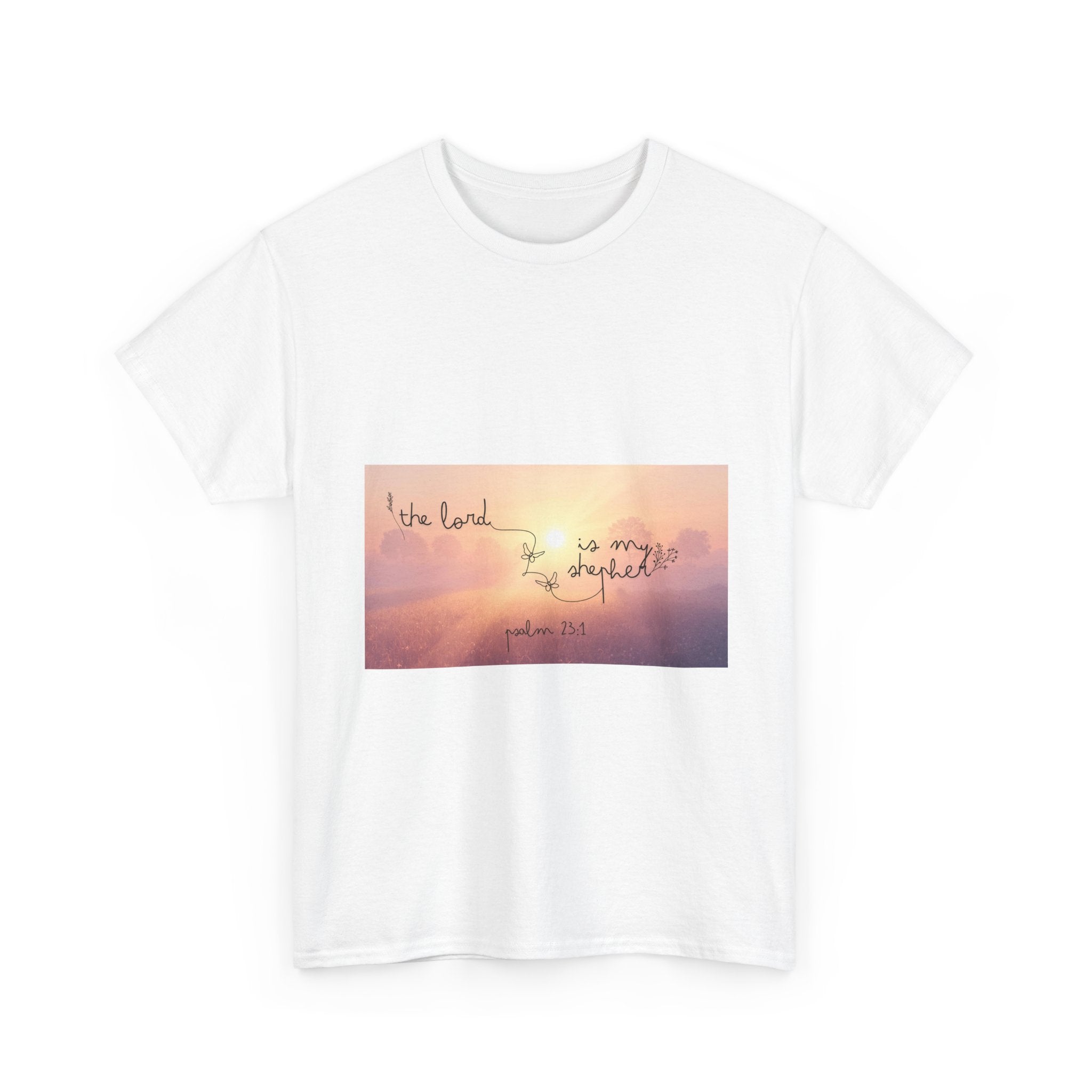 Faith T-Shirt - "The Lord is my Shepherd" Sunset Graphic Tee