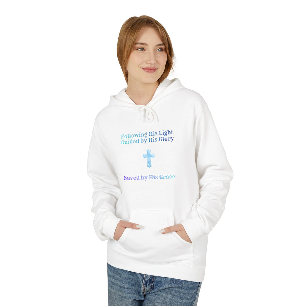 Faith Hoodie – "Follow His Light, Guided By His Glory" Christian Inspirational Pullover