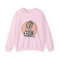 Skeleton Girl Soccer Crewneck Sweatshirt — Cute Gothic Soccer Mom Graphic