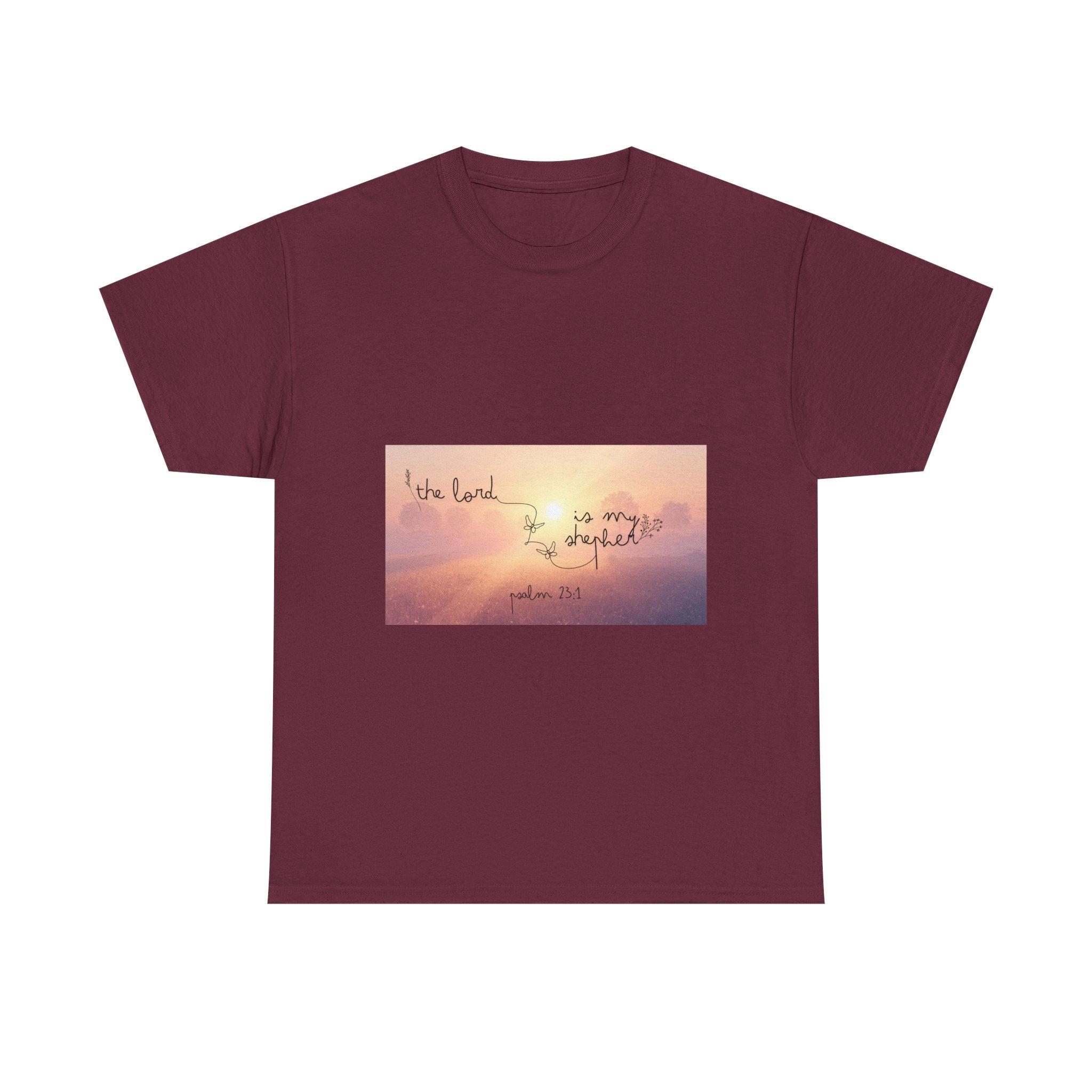 Faith T-Shirt - "The Lord is my Shepherd" Sunset Graphic Tee