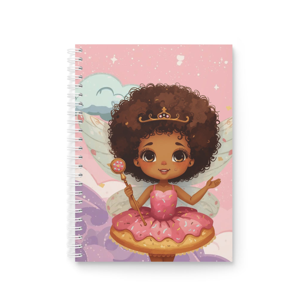 Fairy Donut Princess Spiral Notebook — Cute Journal Design for Kids & Teens