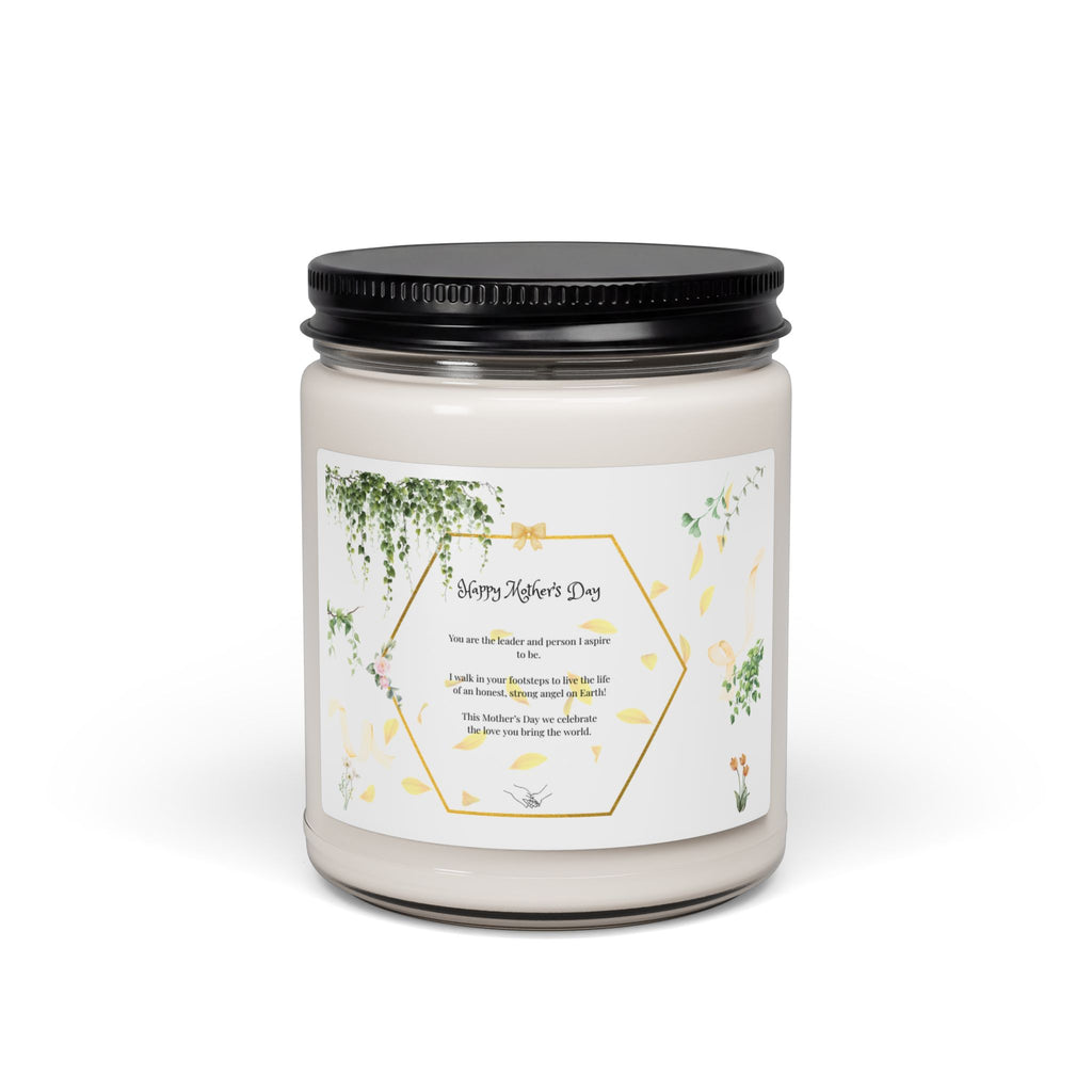 Happy Mother's Day Scented Soy Candle 9oz — Floral & Fresh Gift Jar (Golden Edition)