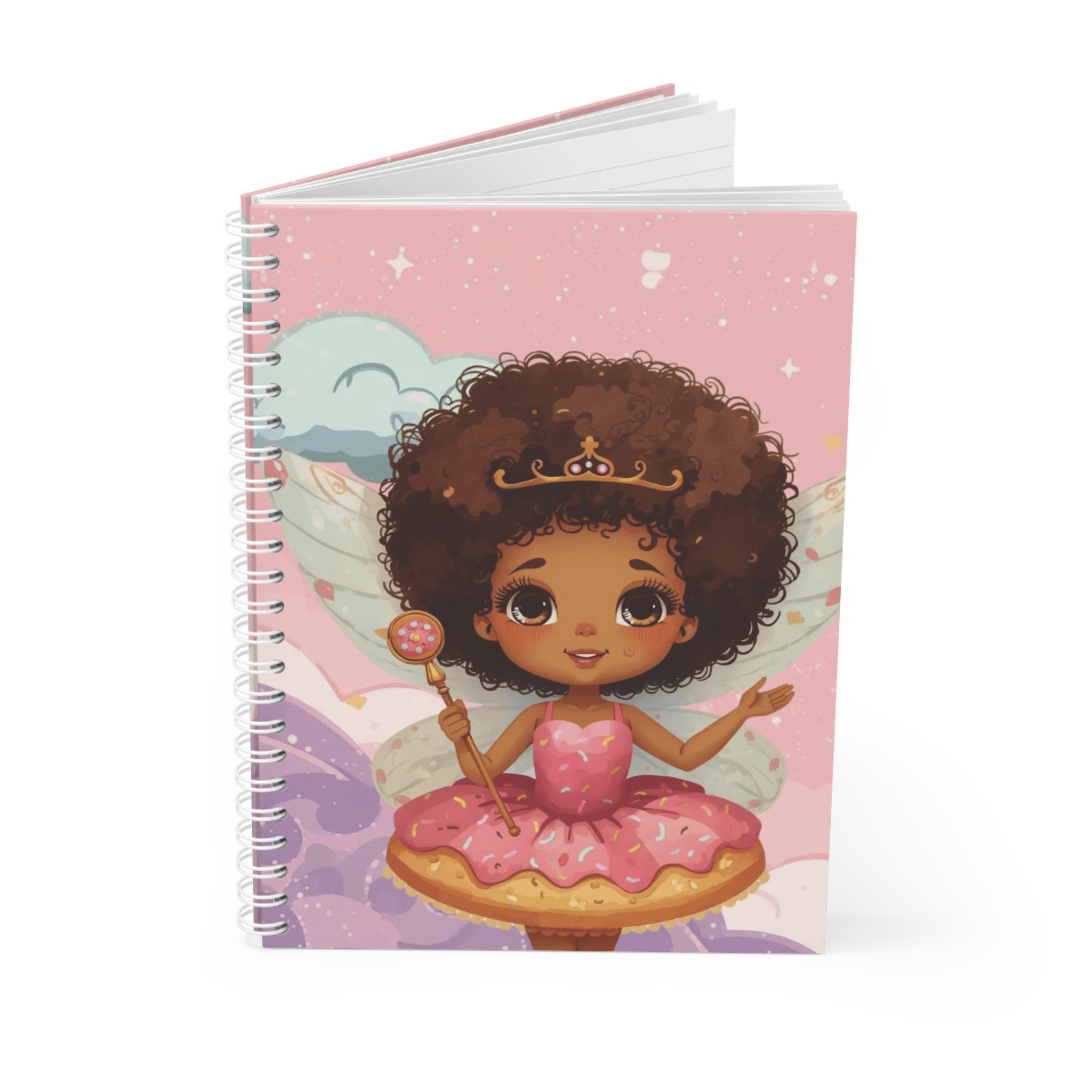 Fairy Donut Princess Spiral Notebook — Cute Journal Design for Kids & Teens