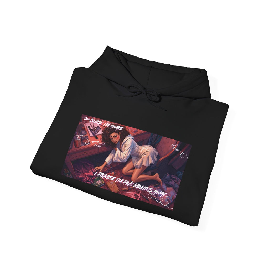 Popular Girl Getting Ready at Her Makeup Vanity - Cozy Night In Hoodie – Retro City Aesthetic Vibes Graphic Hoodie - Comics Style