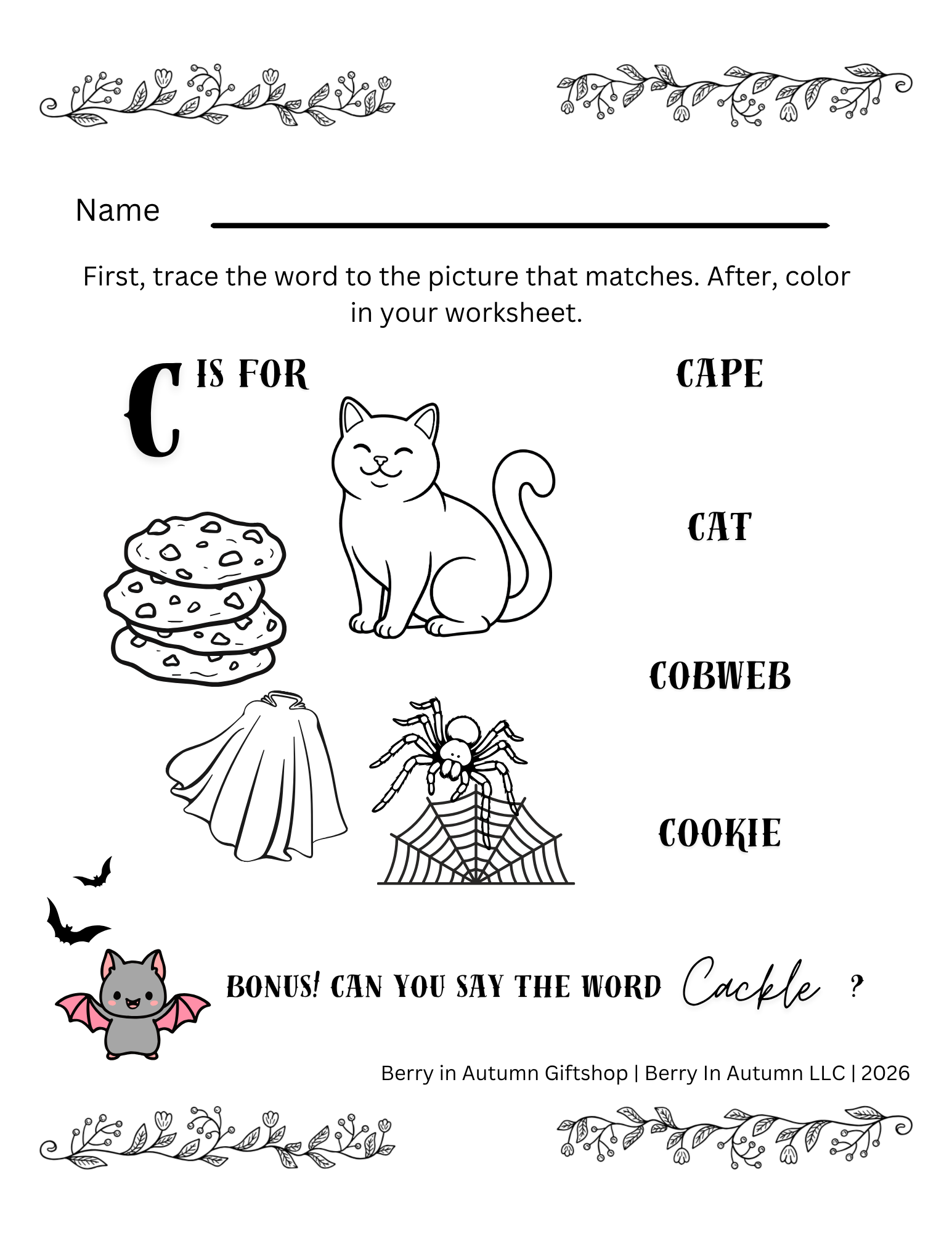 Baby Bat’s First Activity Book | ABCs, Shapes, Safety & Kind Words | Physical and eBook Available for Purchase